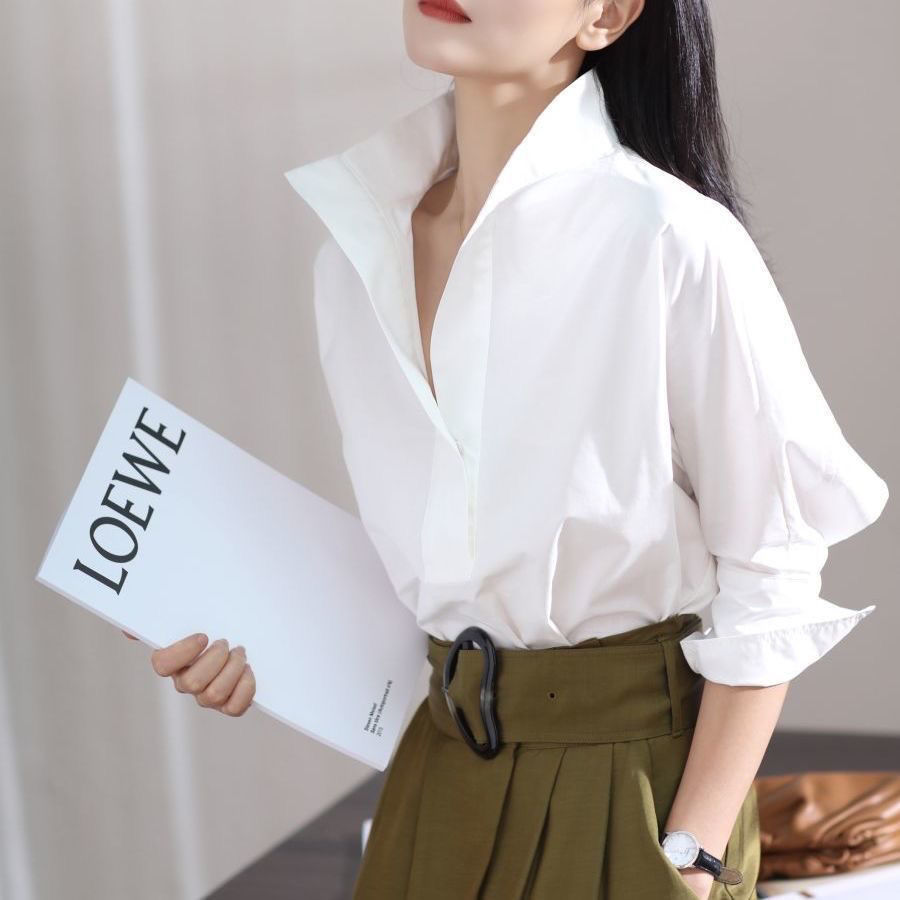 Женская свободная блузка без р – обзор и цена Shirt Camp Collar