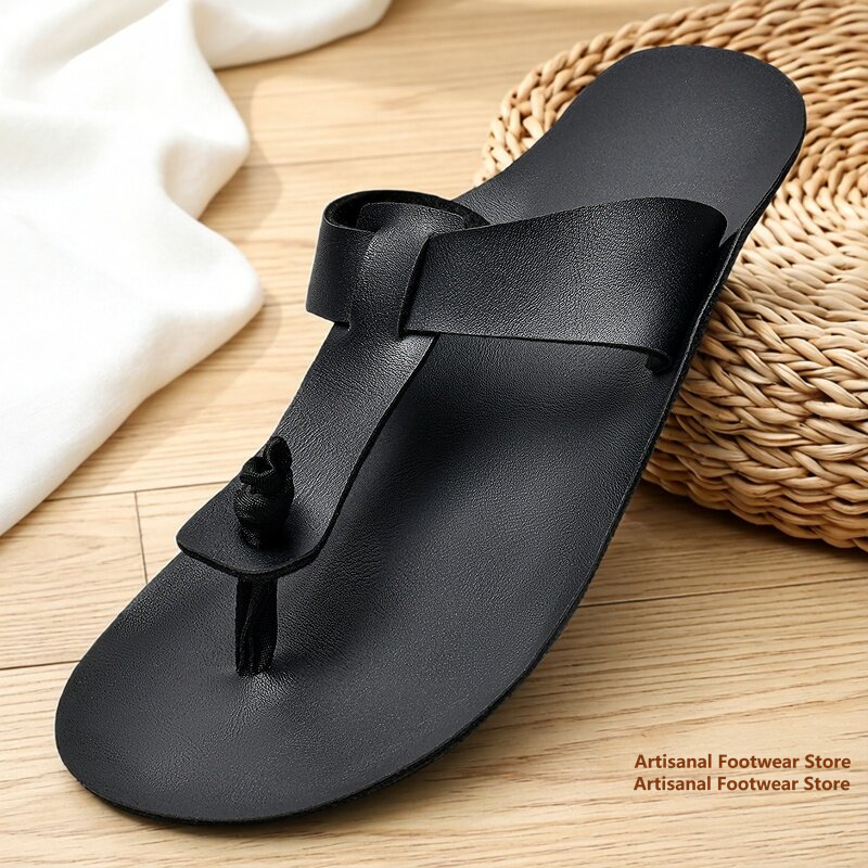 Мужские ретро-шлепанцы из кожи – обзор и цена Flip Flop Leather Men